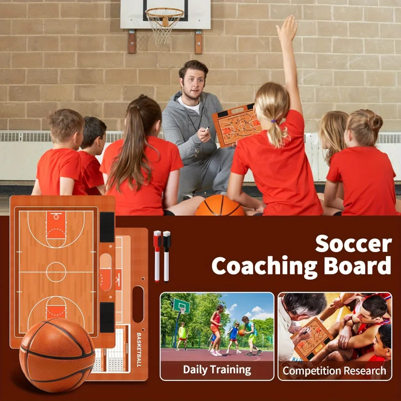 Тактическая доска баскетбольного тренера, оснащена стираемыми инструментами идеально подходит для использования в баскетбольных играх.