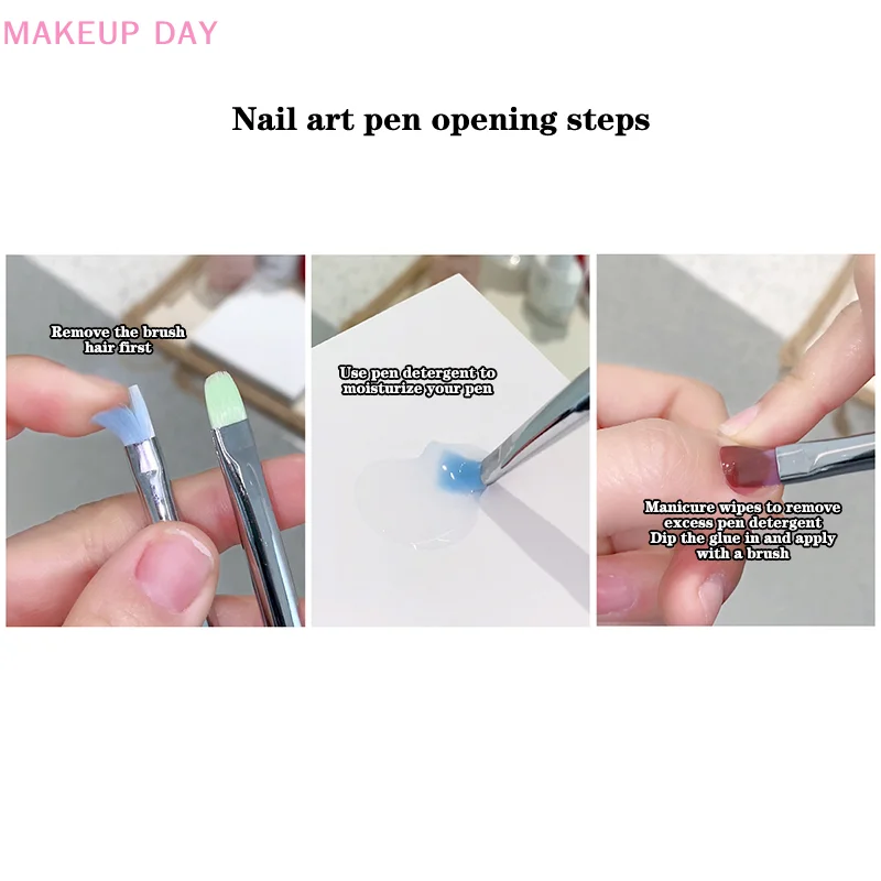 Nail Design Art Pen Aurora Transparent Brush Painting Brush Uv Gel Extension Drawing Carving Pen Diy Manicure Tool Nail Brush