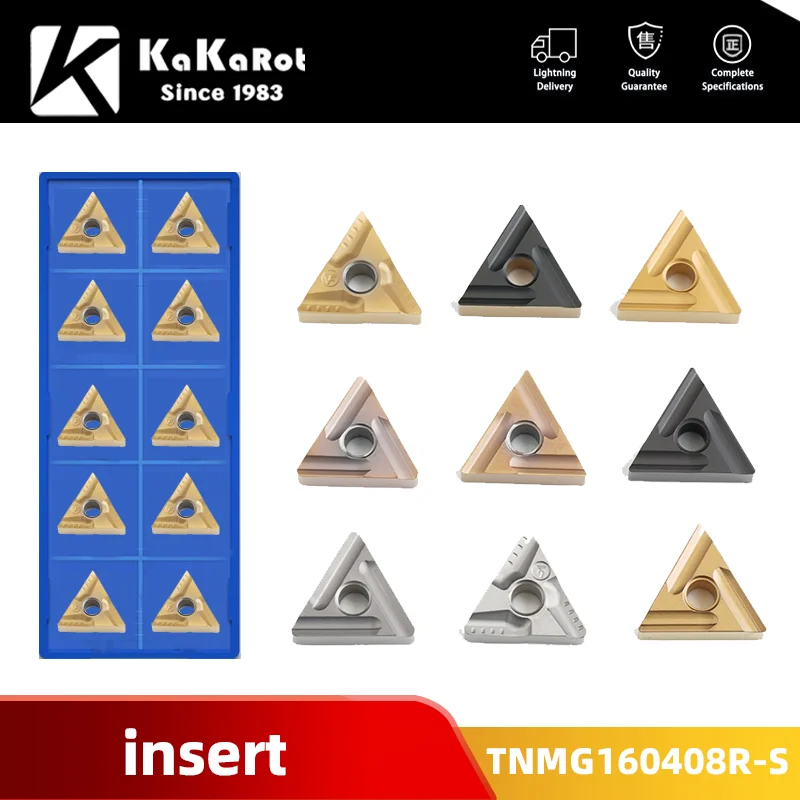 

KaKarot TNMG160404R-S TNMG160404L-S TNMG160408R-S TNMG160408L-S UF VF original CNC lathe tool high quality carbide tool 10pcs