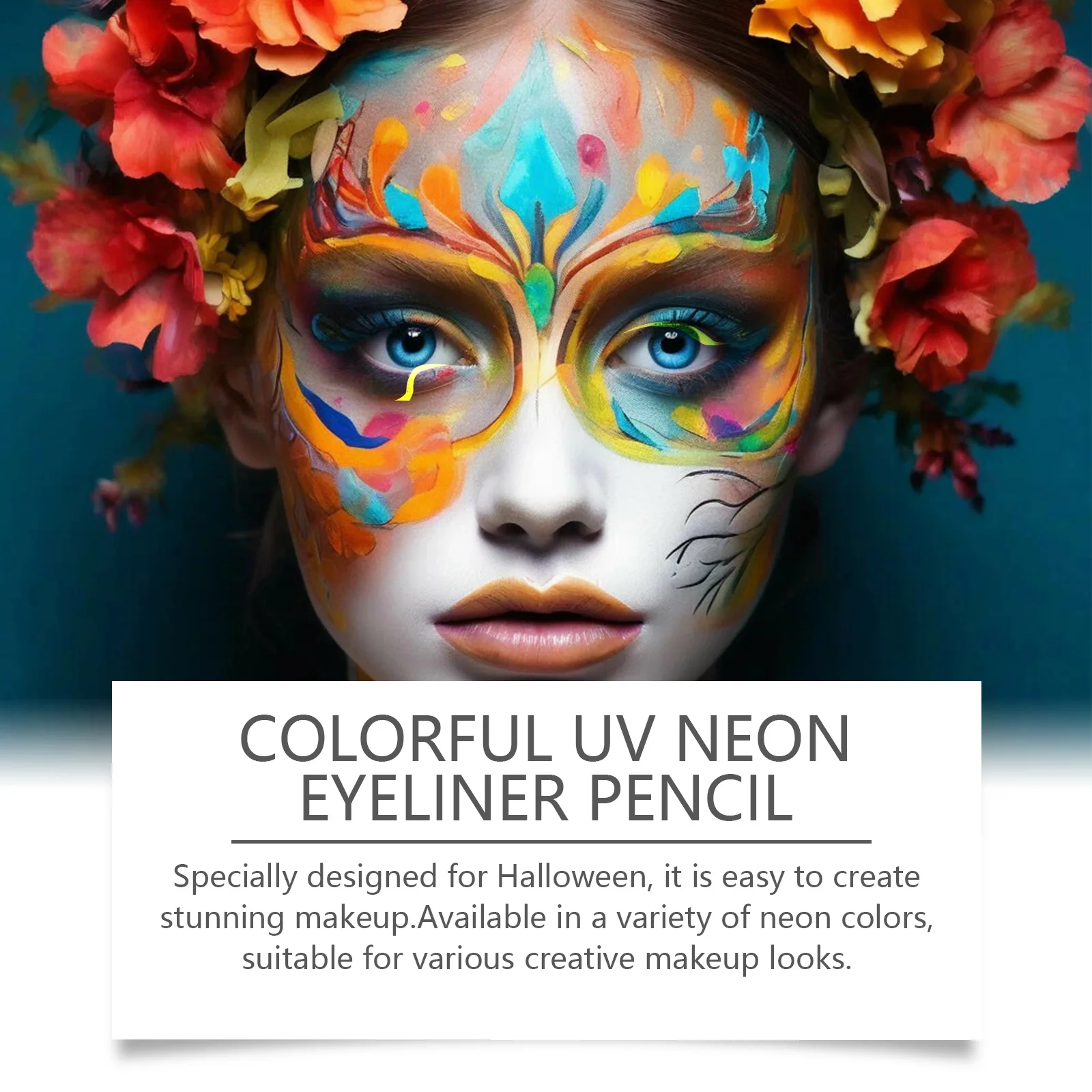 8-color Halloween Neon Liquid Eyeliner Eye Makeup Long Lasting Highlighter Paint Face Waterproof Rainbow Shadow Makeup Cosmetics