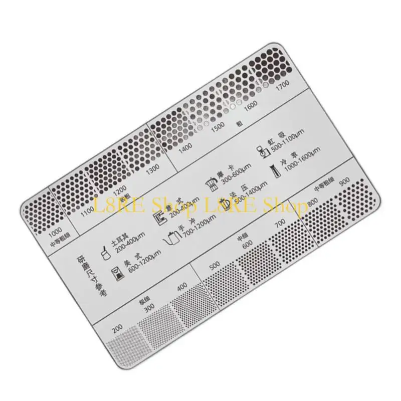 L8RE Metal Coffee Grind Size Ruler Professional Coffee Bean Grinder Accessories