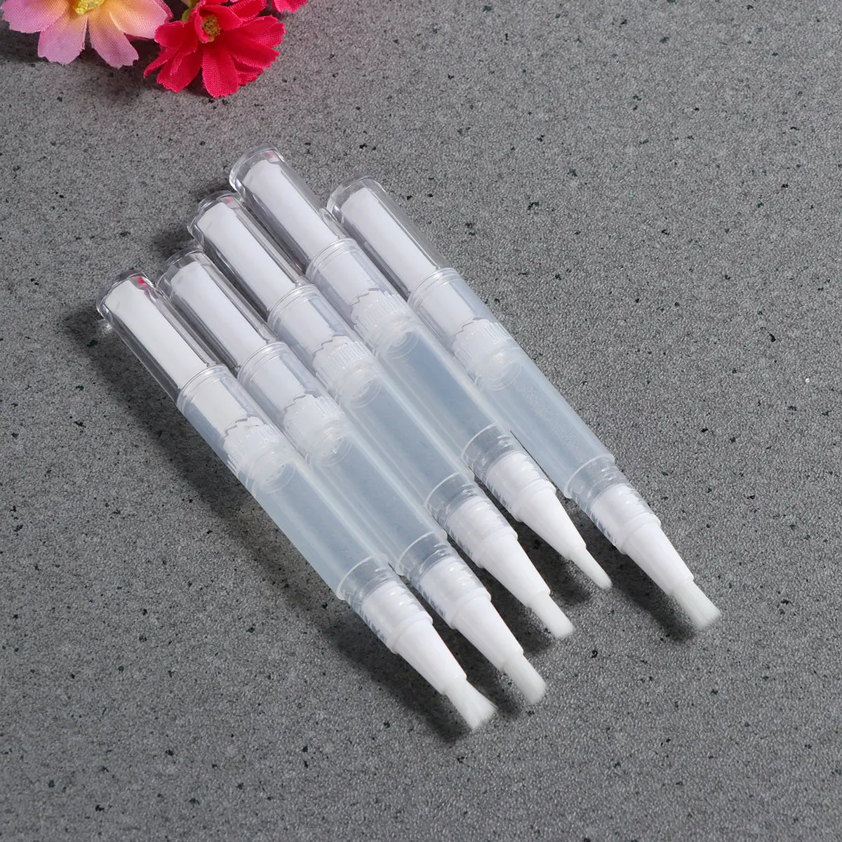 12Pcs Empty Nail Oil Pen Transparent Container with Brush Applicator for Lip Gloss Nail Polish Essential Oil Liquid Filling