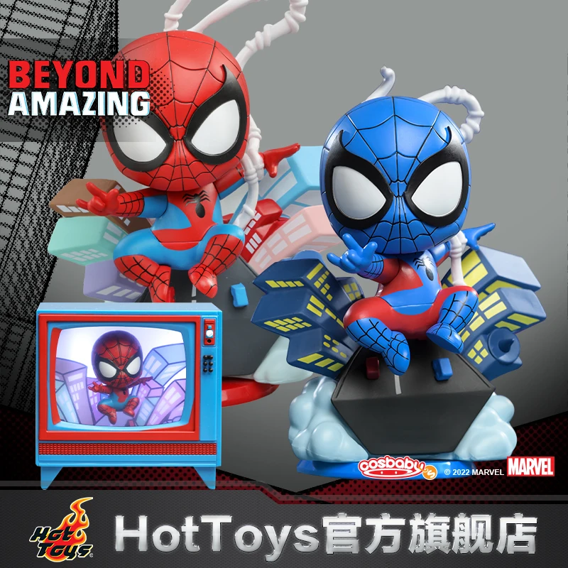 

Hot Toys Marvel Comics Spider-Man Night Edition Tv Cosbaby Mini Collectible Doll Desktop Ornament Decoration