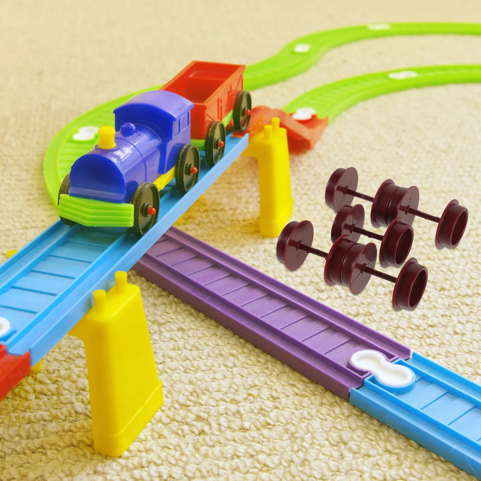 

10 шт. пластиковых колес для поездов, запасные колеса для поделок, аксессуары для ремонта, колеса для детских игрушек, запчасти для игрушечных поездов