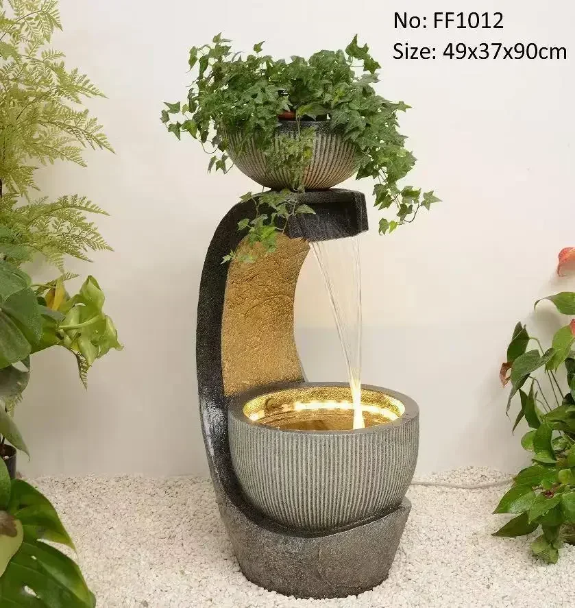 BJ-4 Flowing Water Modern Living Room Circulating Water Feature Decoration Entrance Wealth-Attracting Floor Humidifier Ornament