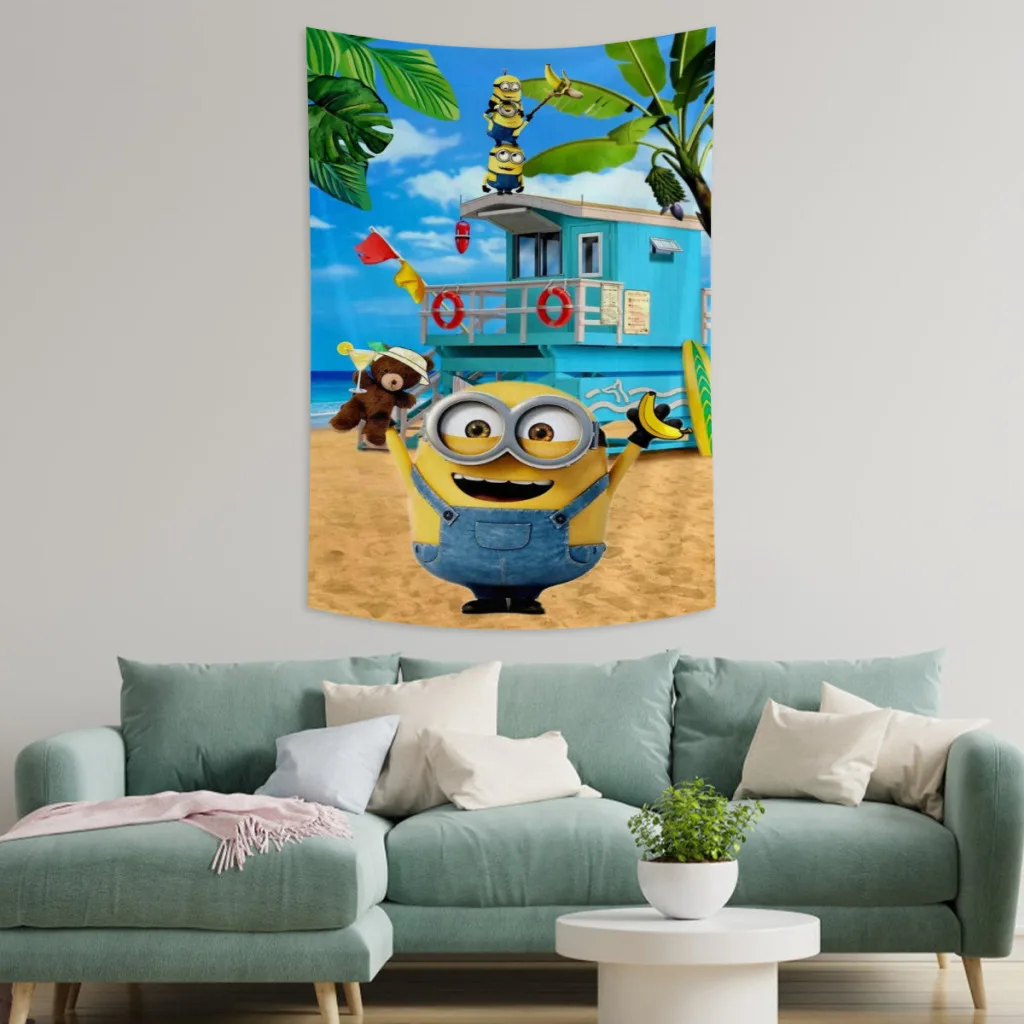 Minion Minions Tapestry  Room Décor Aesthetic Home Decoration Bedroom Wall Art