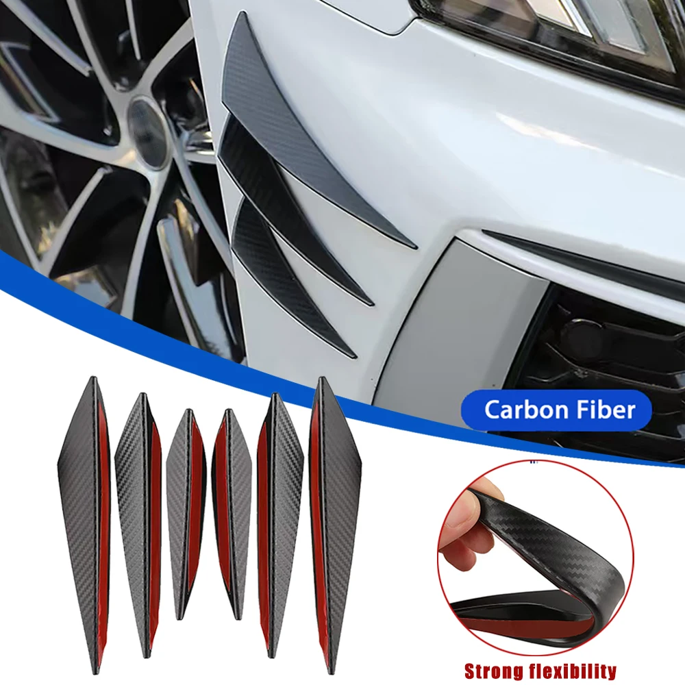 4/6 Piezas Alerones Delanteros para Coche, Difusor, Divisores, Aletas, Spoiler, Extensión Inferior, Accesorios de Decoración Exterior para Tuning Automotriz