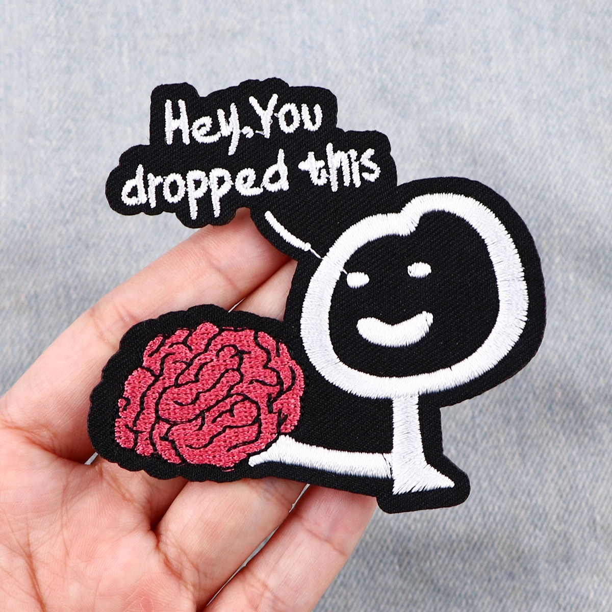 Caution Patch Funny Quotes Iron-On Patches For Clothing Stickers Snacks Embroidered Patches On Clothes DIY Clothes Stripes