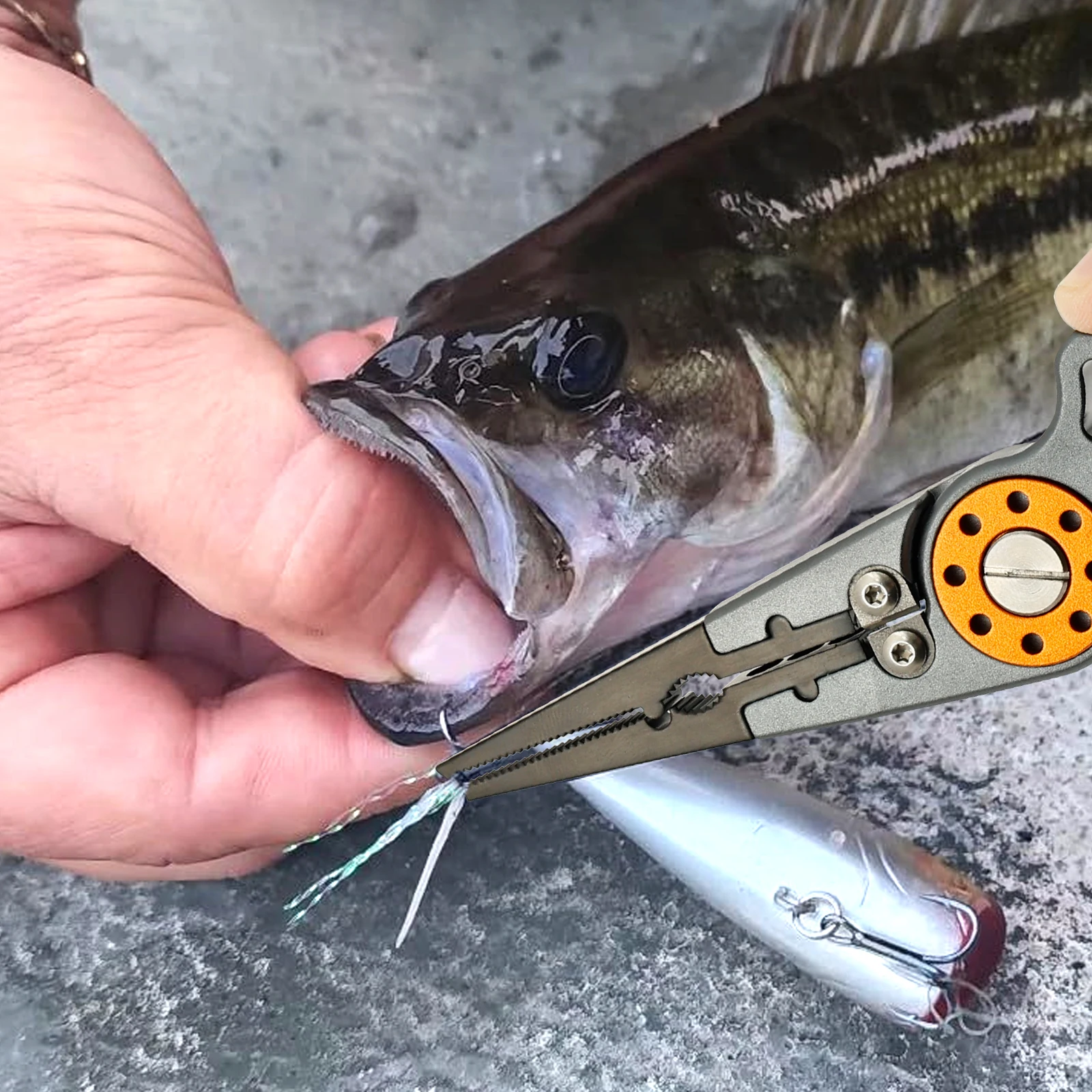 

Рыболовные плоскогубцы с чехлом и спиральным ремешком Профессиональный рыболовный инструмент с предохранительным замком для пресной и соленой воды