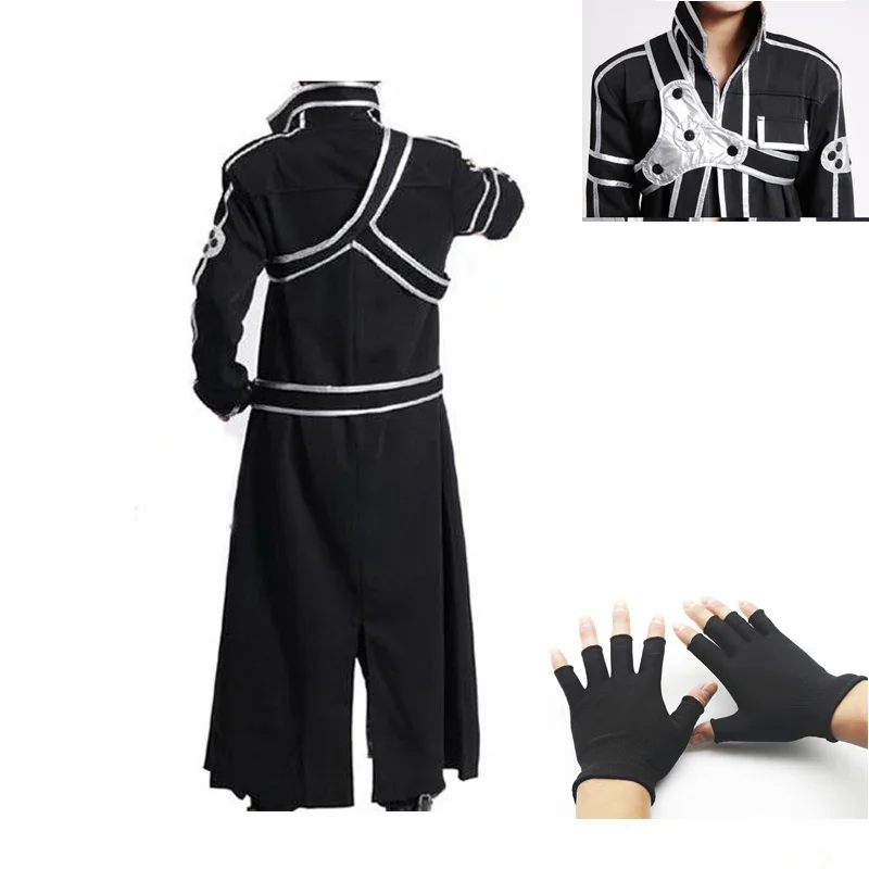 Game Sword Art Online SAO Kirigaya Kazuto Robe Cosplay Costume Long Overcoat Trench Coat Eugeo cosplay Adult Full Men Set