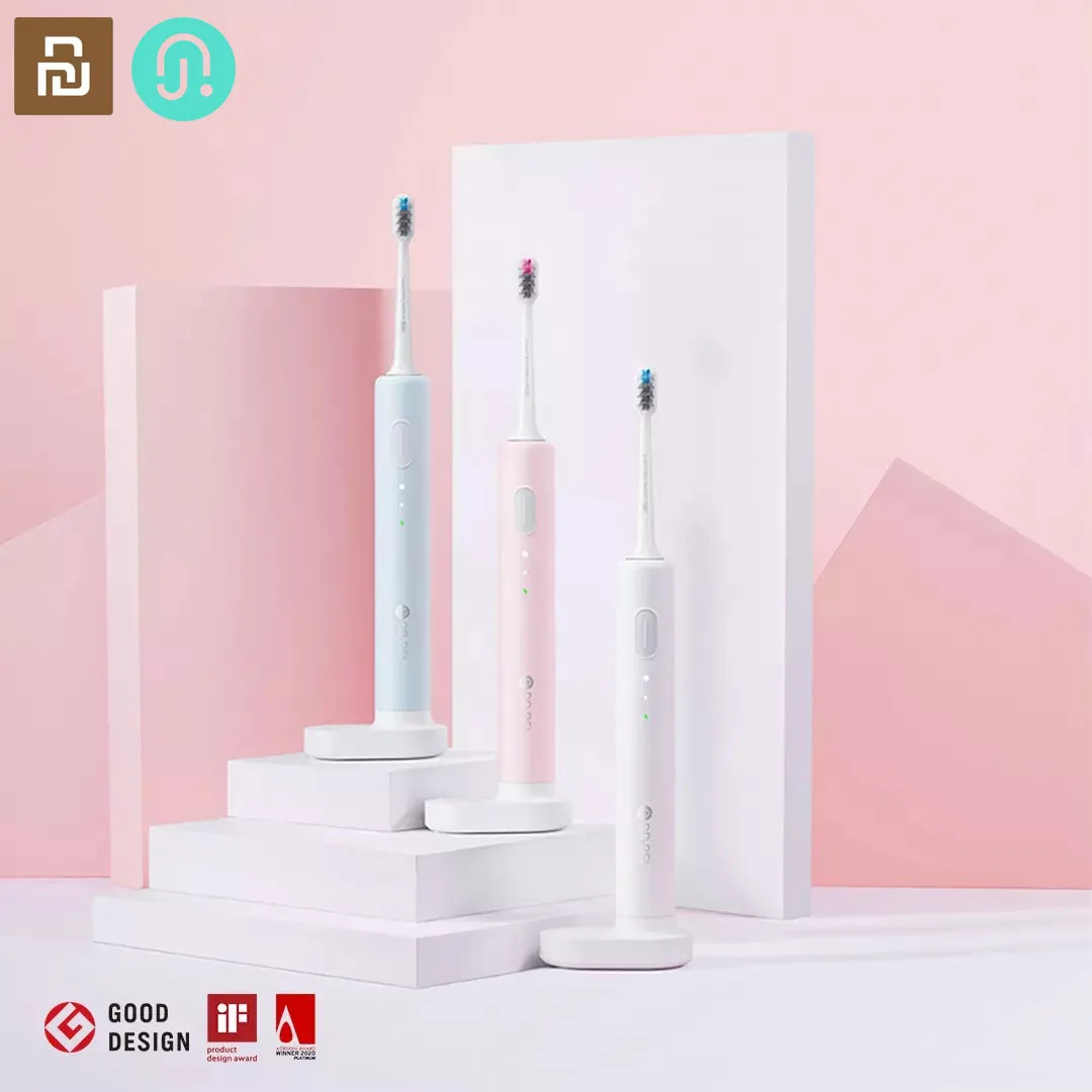 Dr.BEI Sonic Electric Toothbrush C1 IPX7 Level Waterproof Wireless Induction Charging 20 Days Standby with 2pcs Toothbrush Head