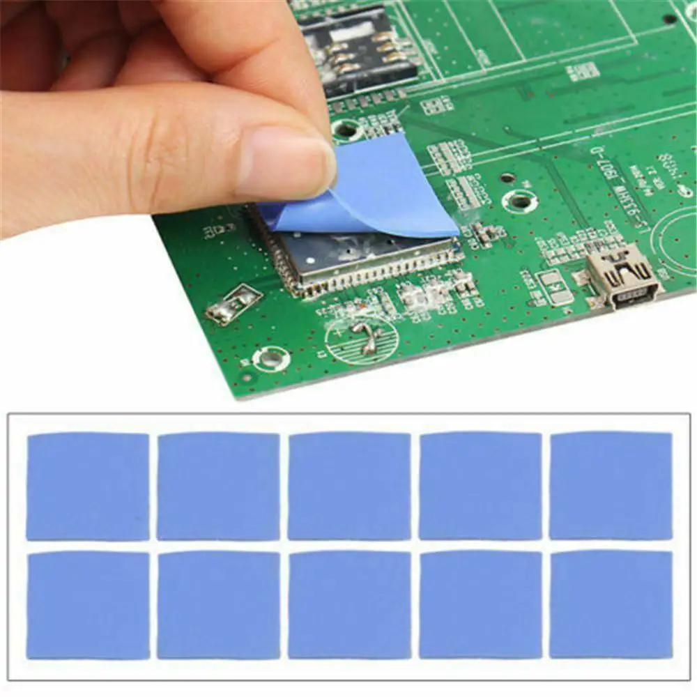 100pcs Heatsink Thermal Pad GPU CPU Heat Sink Cooling Conductive Silicone Pad 100*100*0.5mm Paste Processor Accessories