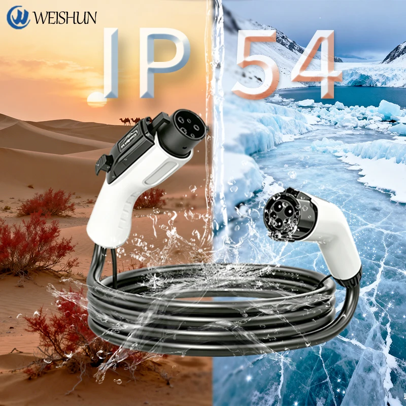 Portable J1772 Electric Vehicle Charging Cable 32A Extension Cord 2M/5M/10M J1771 Female to Type1 Male Plug for J1772 EVs