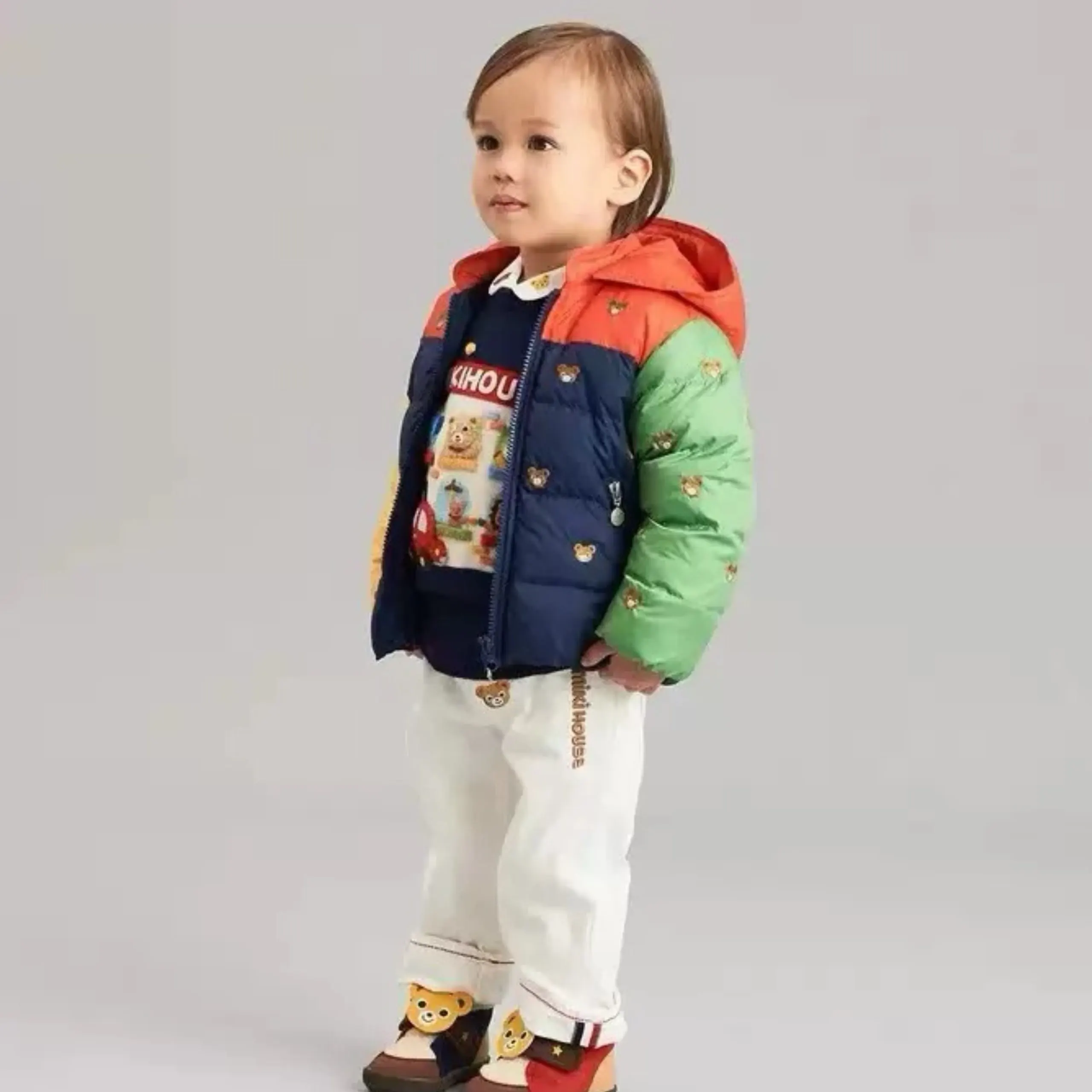 

High-Quality Boys' and Girls'Cotton paded Tops Loop Cotton Tops Cartoon Printed Outwear