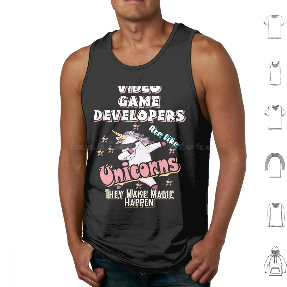 Video Game Developer Make Magic Happen Tank Tops Print Cotton Video Game Developer Developer Gamer Gaming Game