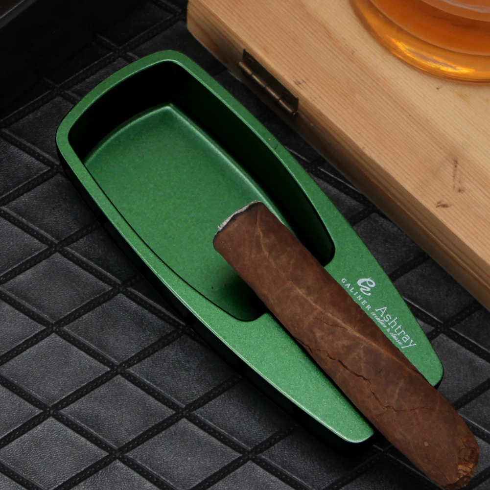 

GALINER Metal Cigar Ashtray Portable 1 Slot Smoking Ashtrays Home Cigar Accessories Outdoor Travel Cigar Ash Tray