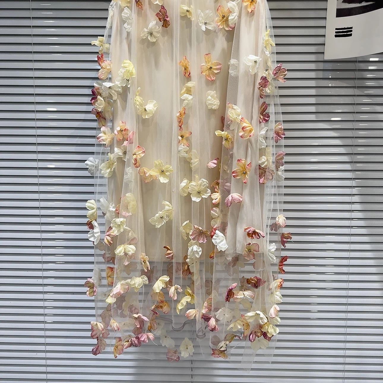 صيف 2025 عصري ثلاثي الأبعاد زهرة السقوط الحلو Sle المرأة Dr Ne ثوب معلق Svel تنورة طويلة Bal #3