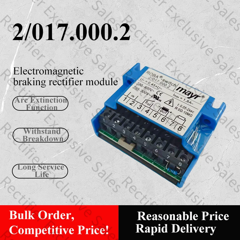 

MAYR 2.017.000.2 230~400V Imax=1.8A Motor Brake Rectifier