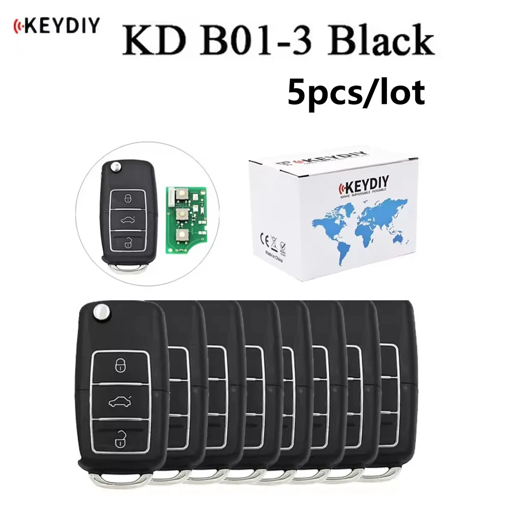 

5pcs Keydiy KD B01 B01-3 Luxury Universal Car Remote Key 3 Buttons Smart Key Remote Control for KD900 KD-x2 KD Mini Accessories