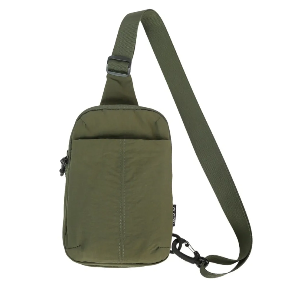 

Solid Color Nylon Shoulder Bag Lightweight Large Capacity Sports Crossbody Bag Waterproof Korean Style Outdoor Chest Bag Female