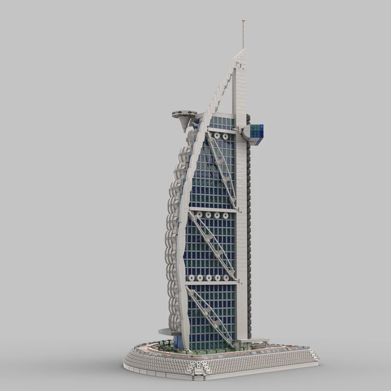Modelo de bloques de construcción Burj Al Arab de 81 piezas, arquitectura de monumentos de Dubai, adecuado para adultos y adolescentes, instrucciones HD