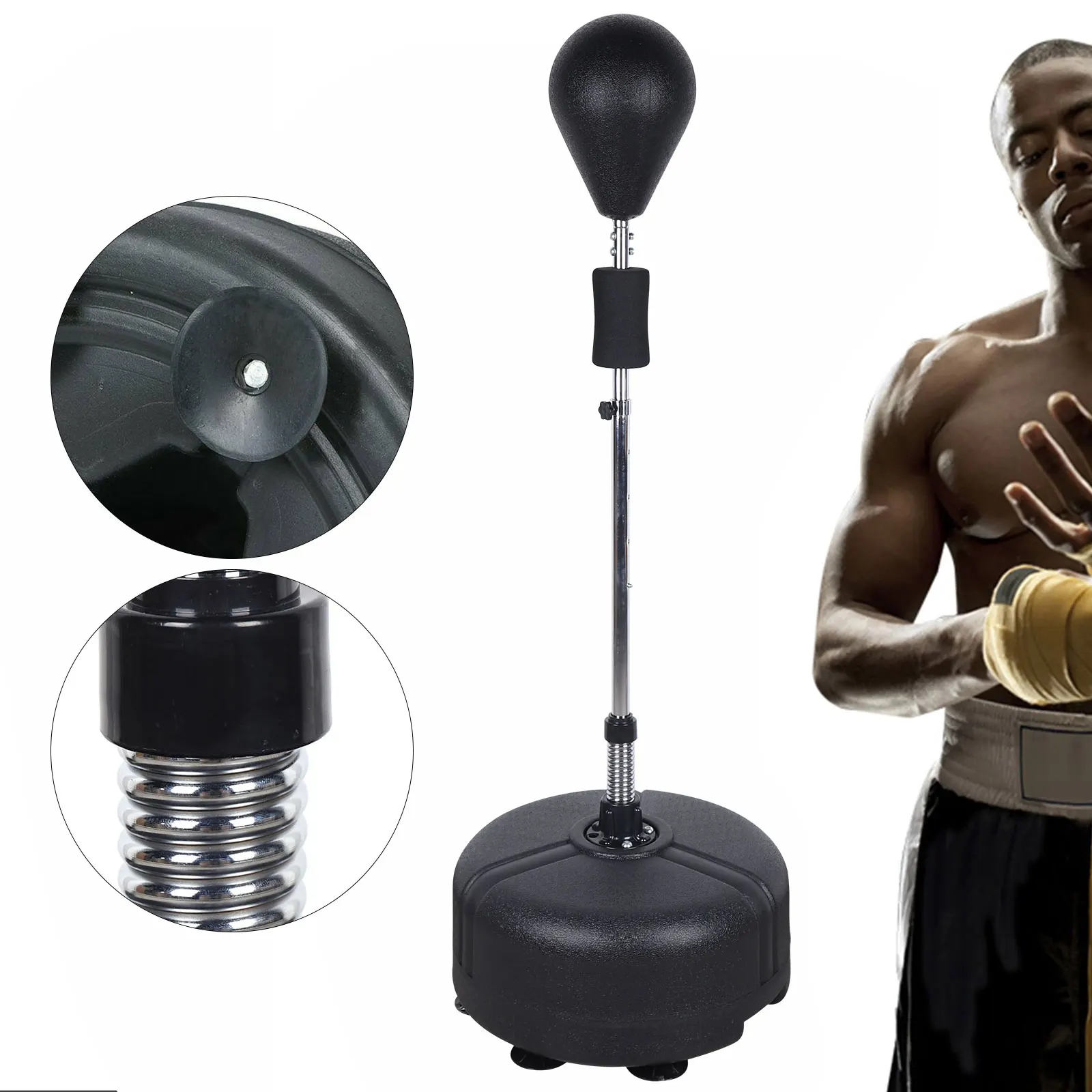 Punching Ball Boxing Stand 120 - 160 cm Height Adjustable Stand Box Trainer Including Speed Ball Bounce Back Faster