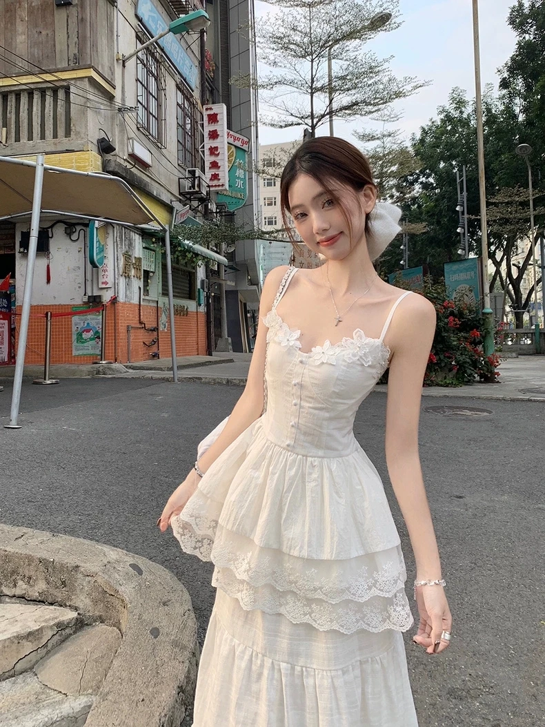 فساتين نسائية للحفلات للنساء لحفلات الزفاف الصيفية من الكتان Smocking خصر حريري للترفيه يوميًا فني نقي رعوي قابل للتنفس #3