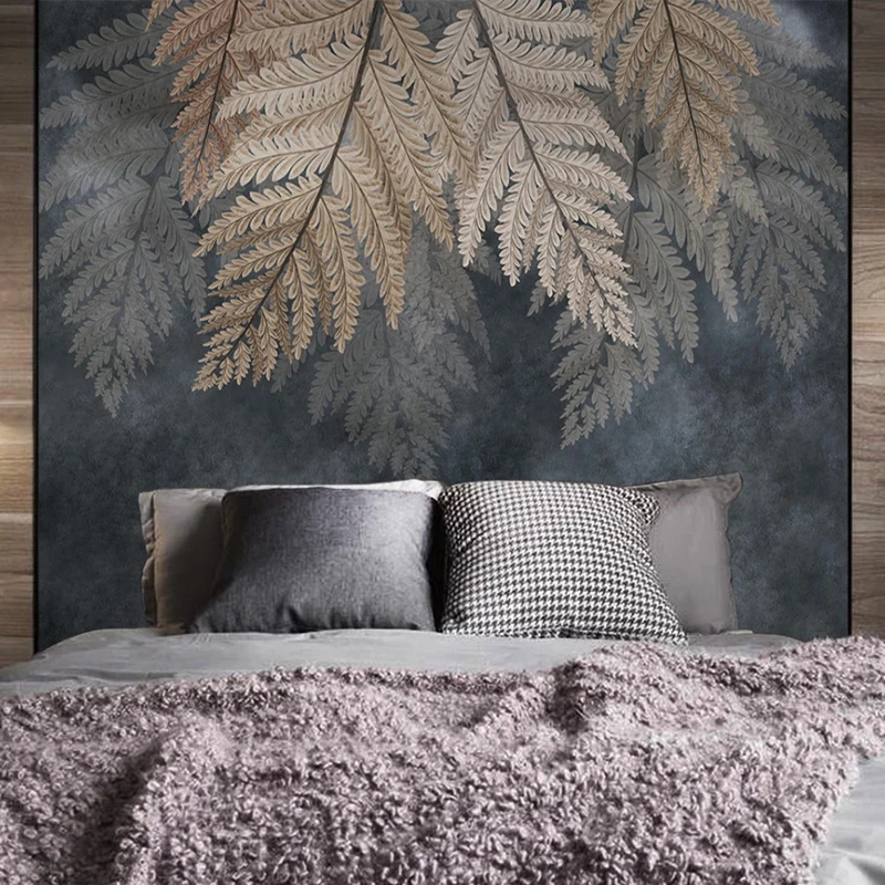 

Custom Photo Wallpaper For Bedroom Walls 3D Modern Art Plant Leaves Study Living Room Backdrop Wall Decor Mural Papel De Parede