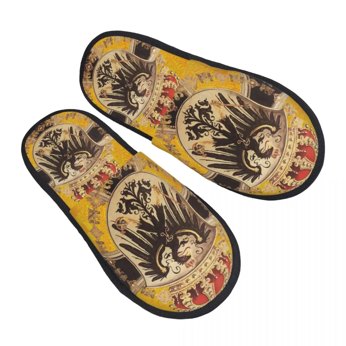 Custom Vintage German Eagle Soft Scuff With Memory Foam Slippers Women Kingdom of Prussia Spa House Shoes