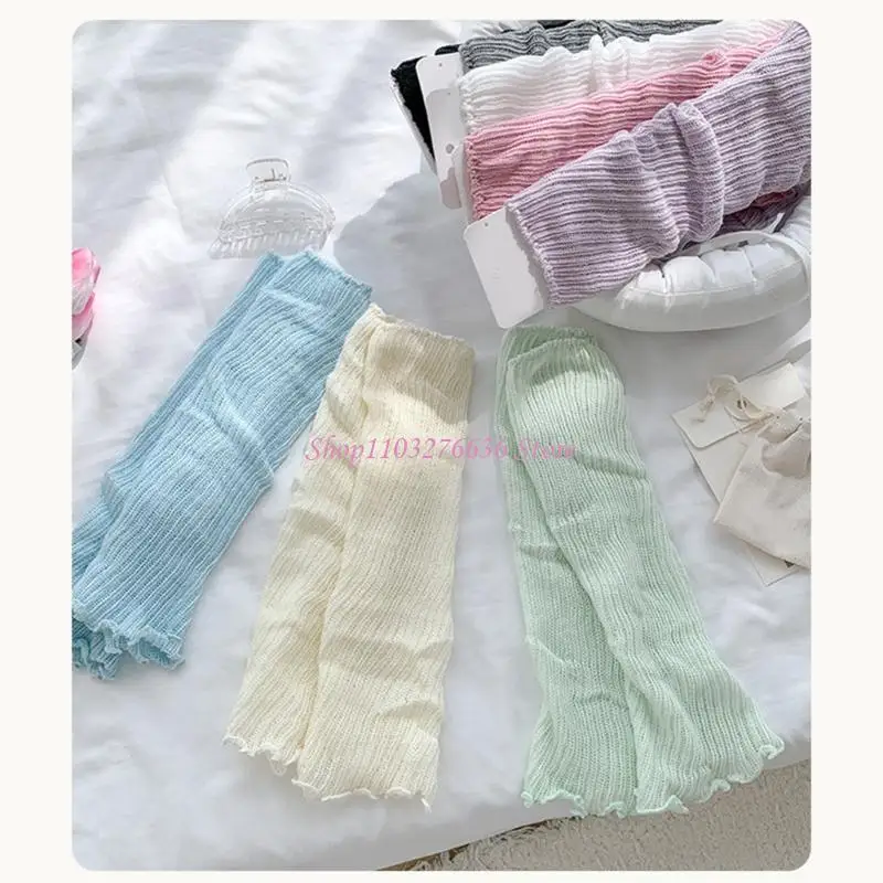R6FD 1 Pair Children's Piled Up Socks Sweet Girls Knitted Foot Cover Trendy Leg Warmer Breathable Stackable Socks