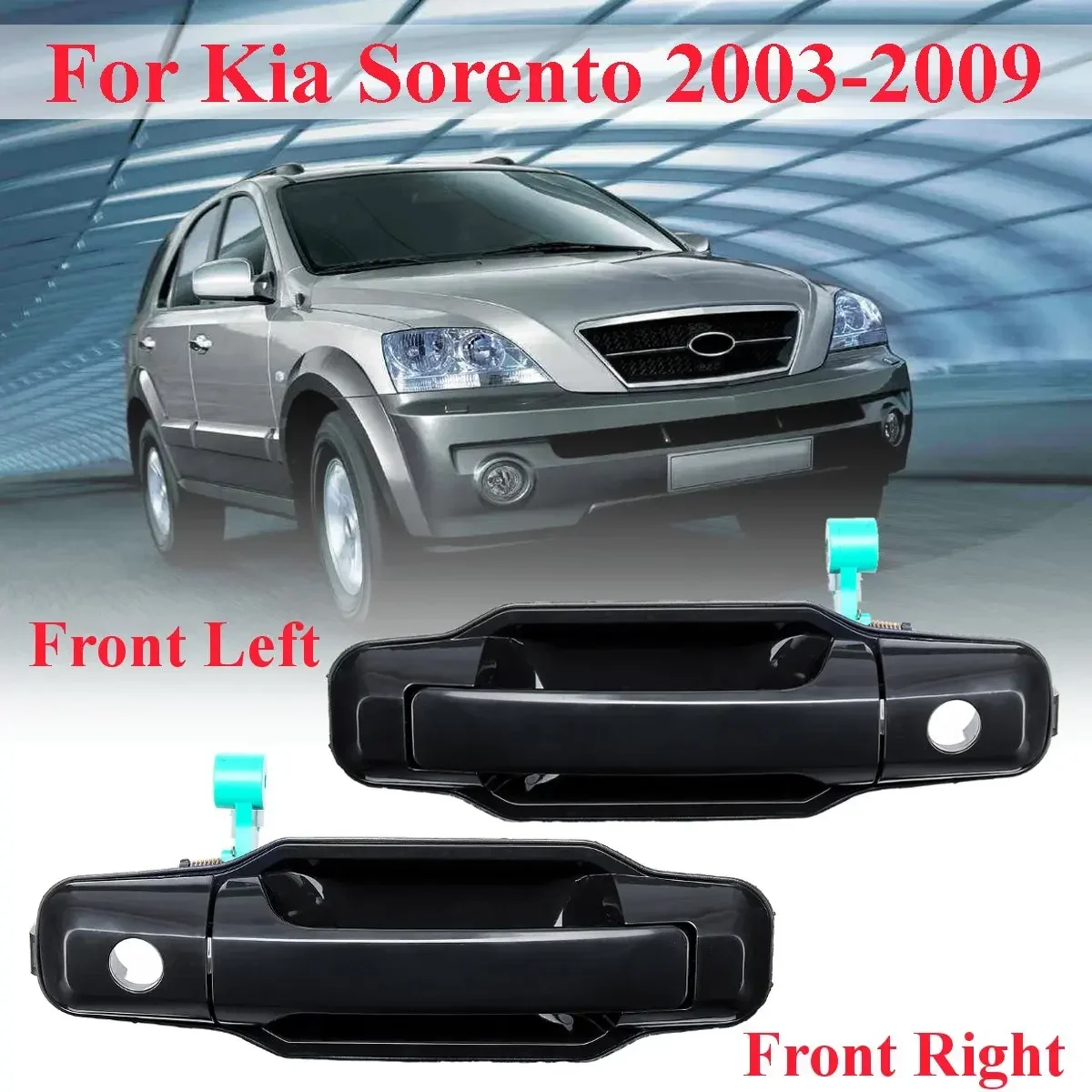 LHD Black Car Stylings Front Rear Right Left Exterior Door Handle For Kia Sorento 2003 2004 2005 2006 2007 2008 2009 82650-3E010