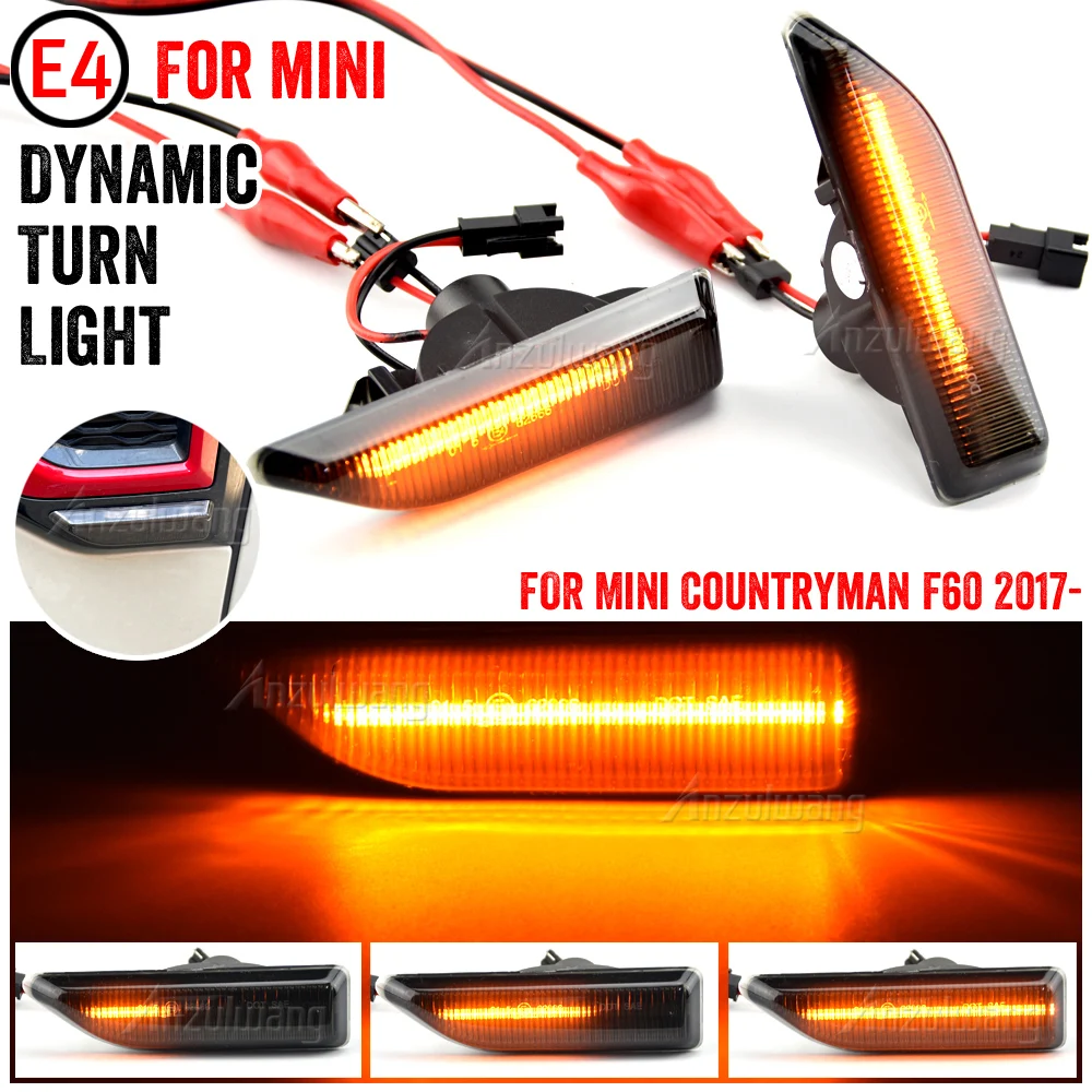 For Mini Countryman F60 2017 2018 2019 2020 Dynamic Sequential LED Side Marker Light Flowing Turn Signal Lamp