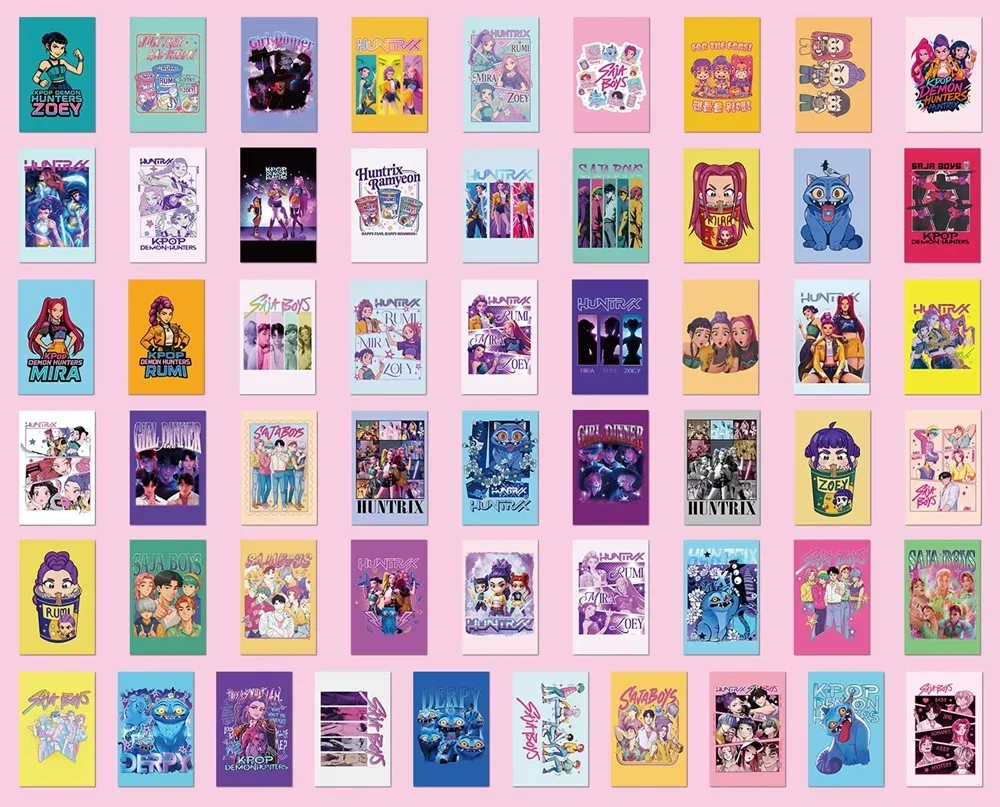 Tarjetas láser Kpop Demon Hunters, accesorios de la serie periférica de dibujos animados de Anime, tarjetas Lomo, colección de Fans de moda, regalo, 30/55/92 Uds.