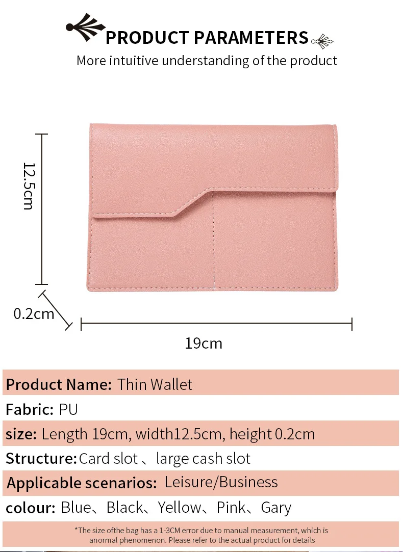 Minimalist Women Wallets Leather Cute Female Wallet Passport Cover Ladies Travel Passport ID Credit Card Holder Purse Money Clip