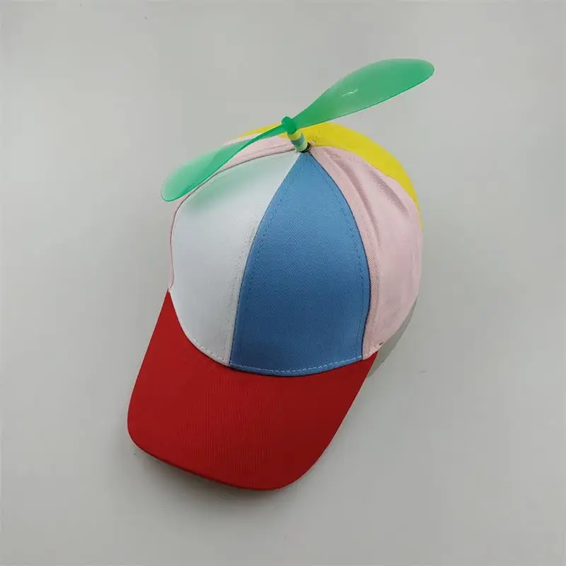 Fashion Colorful Bamboo Dragonfly Patchwork Baseball Cap Adult Kid Helicopter Propeller Funny Cotton Parent-child Snapback Hats view 3