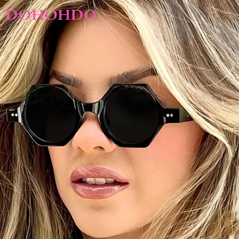 

New Luxury Small Frame Polygon Rice Nail Sunglasses Women Brand Designer Driving Shades Fishing Sunglass Men UV400 Lentes Mujer