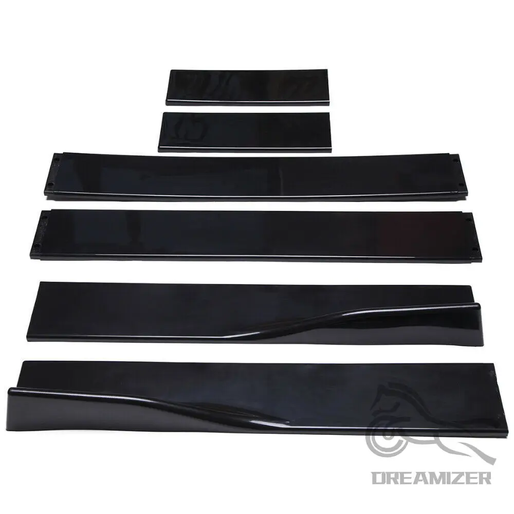 6PCS 2.2m Universal Side Skirt Extension Rocker Plate Lip Separator Bumper For Dodge Charger SRT SXT RT For Audi A3 S3 A4 S4 A5