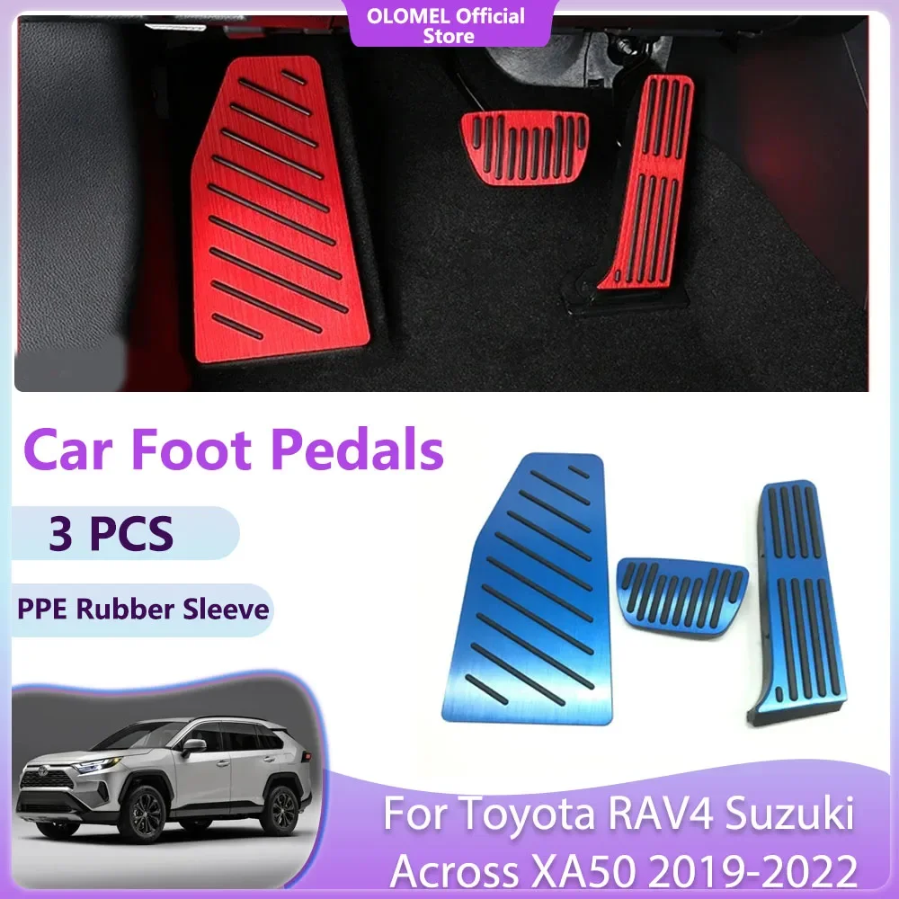 Car Foot Pedals Pads Brake For Toyota RAV4 Suzuki Across XA50 2019 2020 2021 2022 Non-slip No Drilling Alloy Covers Accessories