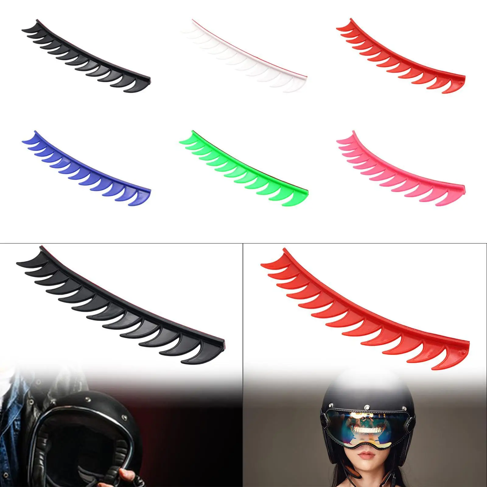Flexible Silicone Helmet Wig Sticker Unique Punk Helmet Decor Strip for Motorcycle Bicycle Helmet