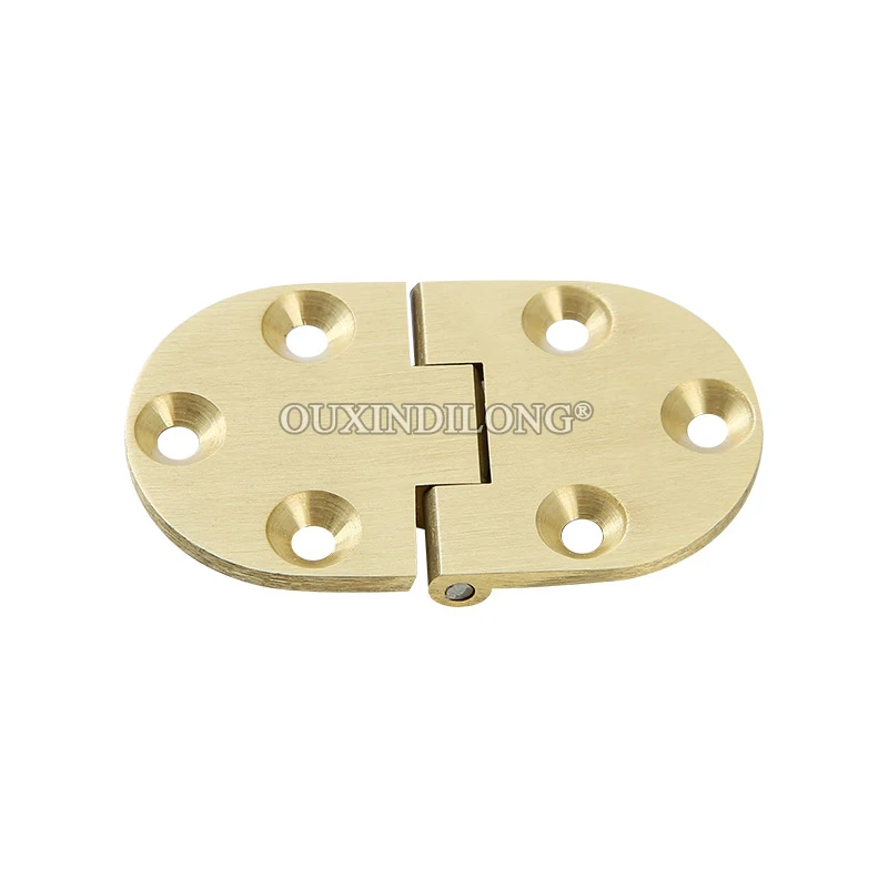 4PCS Solid Brass Butler Tray Flip Hinges Flat Open 90° Dining Table Desktop Folding Flap Hinges Closet Cabinet Round Hinges