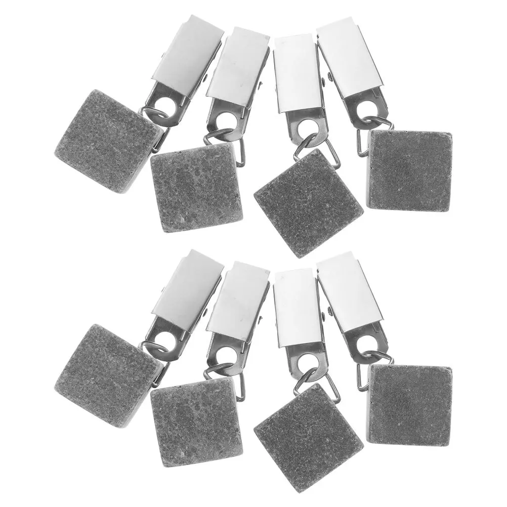 

8pcs Marble Tablecloth Weights Square Stone Clips For Picnic Outdoor Table Cover Holders Decorative Hangers Grey Kitchen Bar
