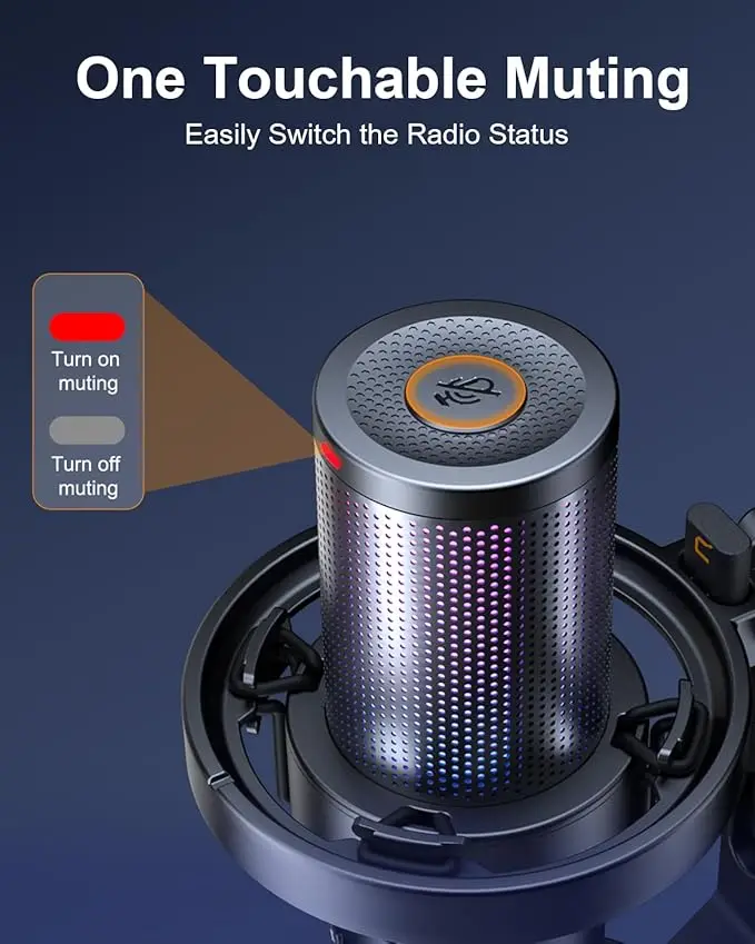 ميكروفون USB سلكي بمكثف قلبي من كوميكا مع أضواء RGB للألعاب والبث والبث والإنشاء الموسيقي وPS4/5 Ejoy Uni A Uni D #4