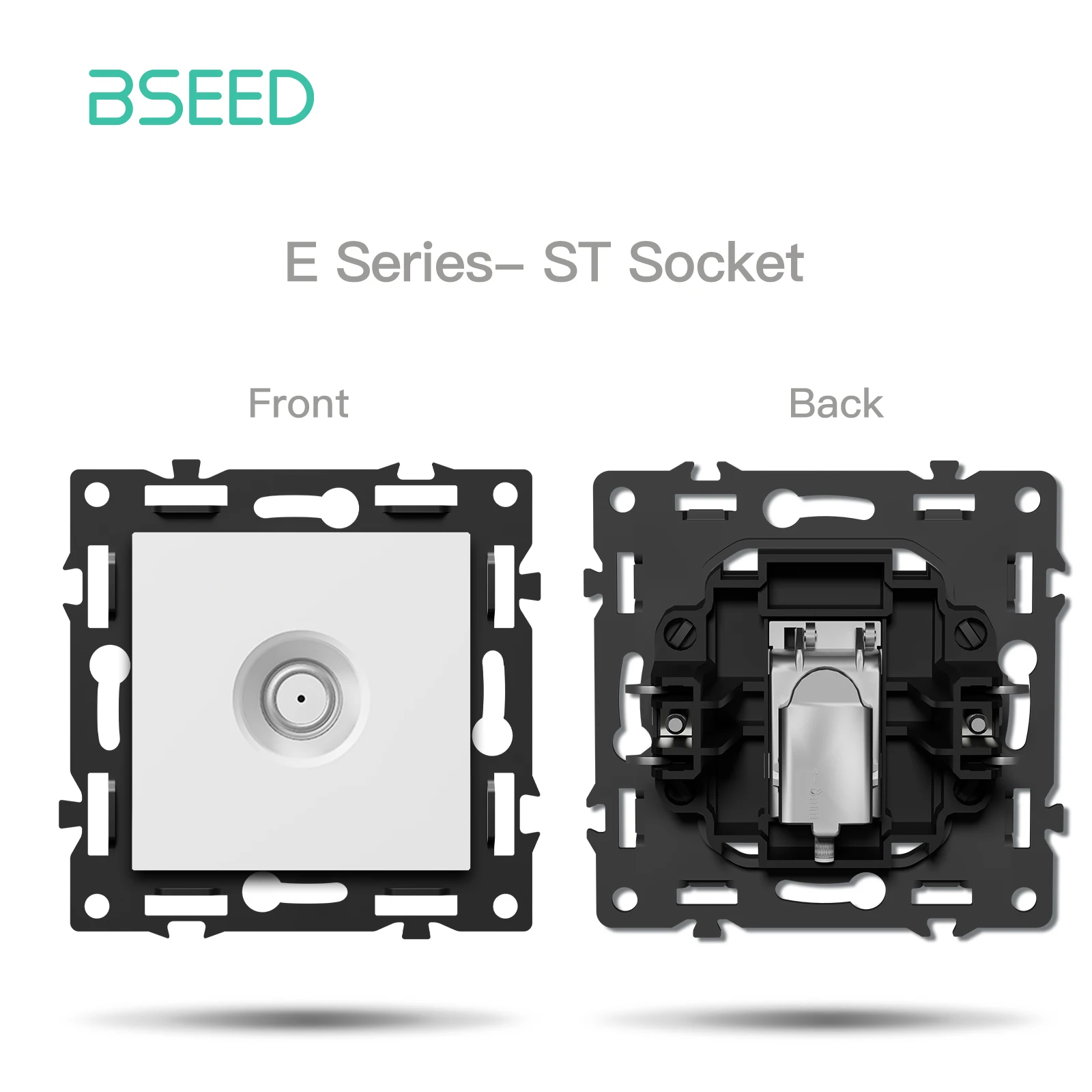 BSEED Zigbee-Schaltmodul ohne Neutralleiter, Smart-Steckdosen, DIY-Kombination, 86mm Glasrahmen, ST TV Cat6 Schlüssel