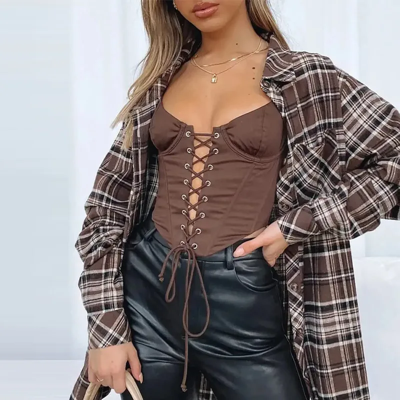 

Women's Casual Plaid irt Long Sve Cardigan 2025 Autumn Season Other Material 00% Ladies Premium Faion irt