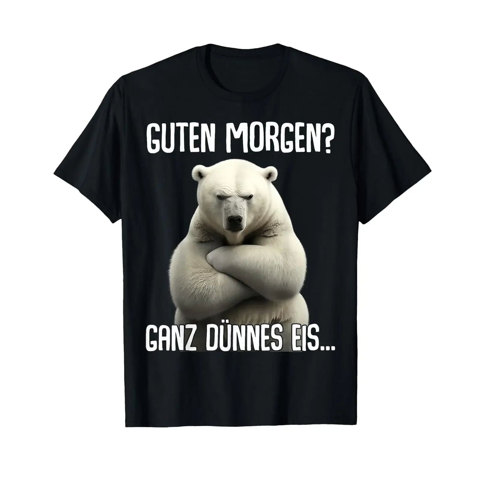 Футболка Guten Morgen Ganz Dünnes EIS Morgenmuffel Eisbär, винтажная, с эффектом потертости, мягкая, дизайнерская, дышащая, с графическим принтом, универсальная.