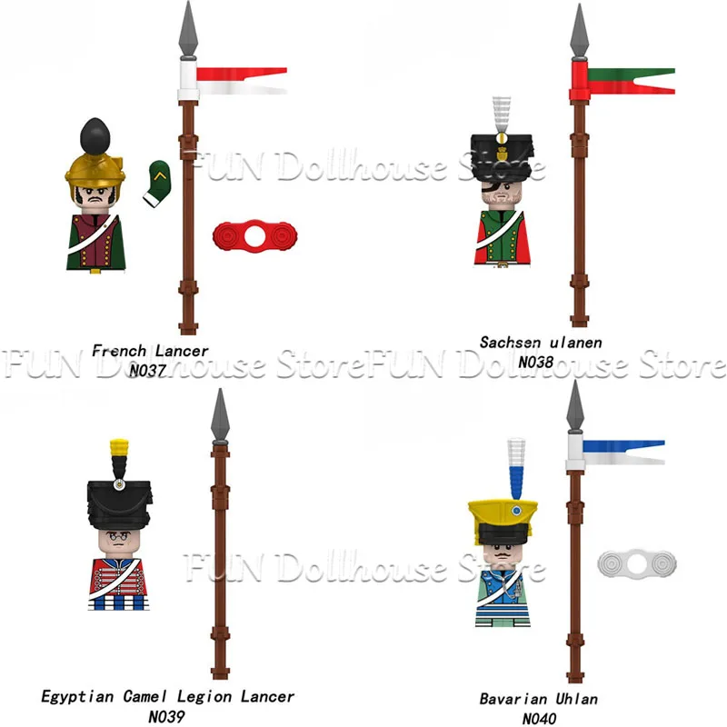 Mittelalterliche Militär-Figuren aus den Napoleonischen Kriegen, Bausteine für Britische, Französische und Preußische Infanterie, Ritter, Generäle, Waffen, Spielzeug