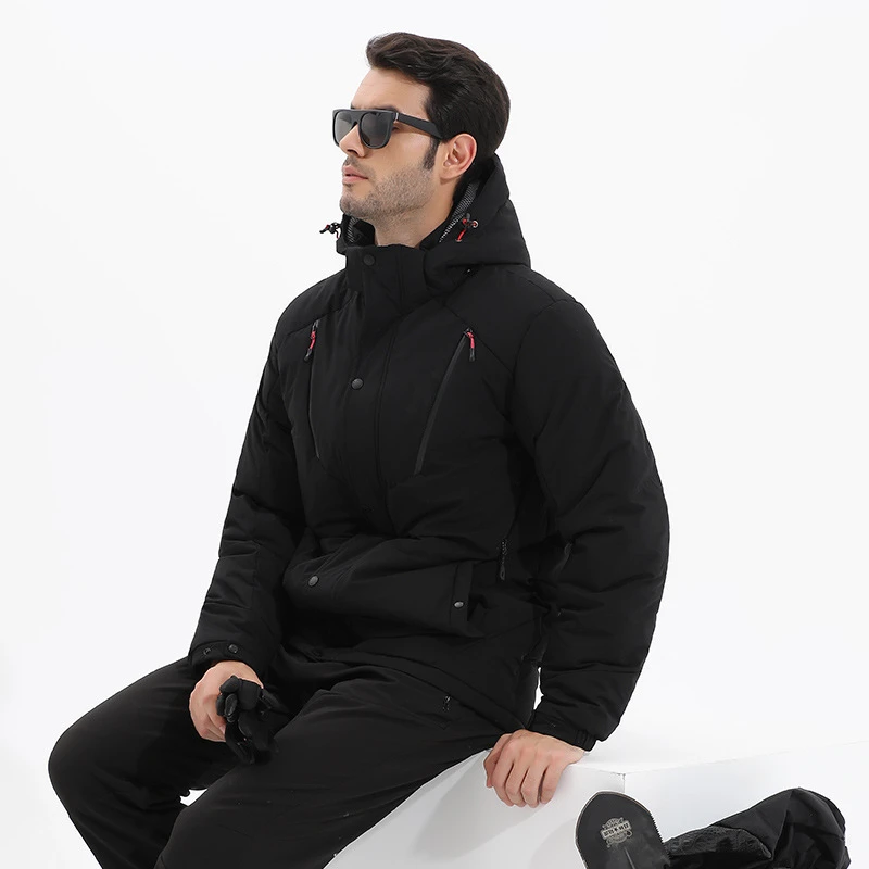 

Men's Thick Warm Snow Parkas Overcoat Windbreaker Hooded Parkas Coat Men White Duck Down Parkas -20 Degree Winter Jacket