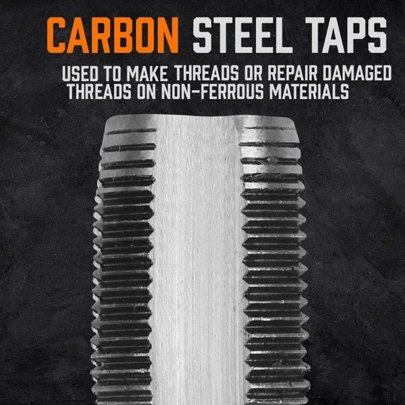 5 Pcs NPT Pipe Tap Set Sizes Included 3/4 1/2 3/8 1/4 1/8inch Carbon Steel Threading Plumbing NPT Tap Set with Storage Case