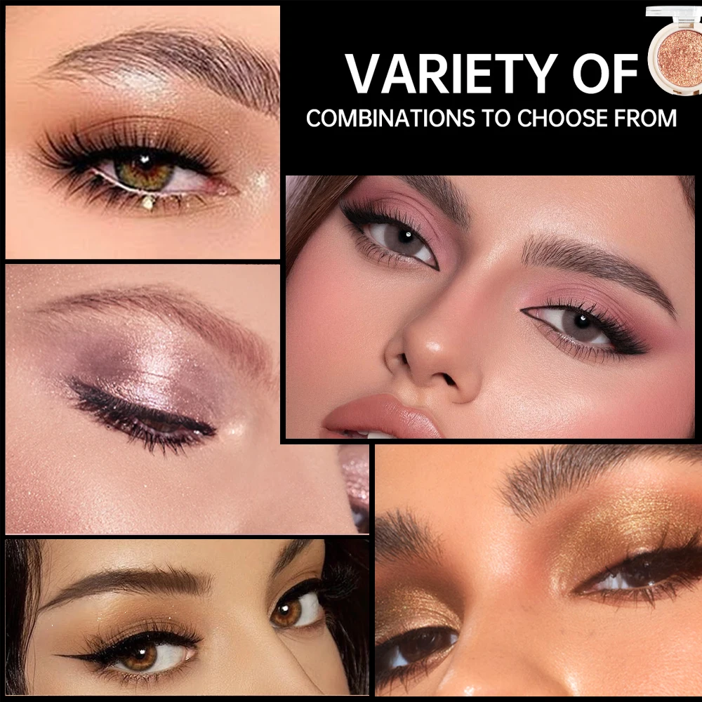 Fard à paupières scintillant, mat et paillettes, simple, mélange à pigments élevés, facile pour les yeux et le visage, multi-apparence, longue durée, imperméable, Noël et hiver