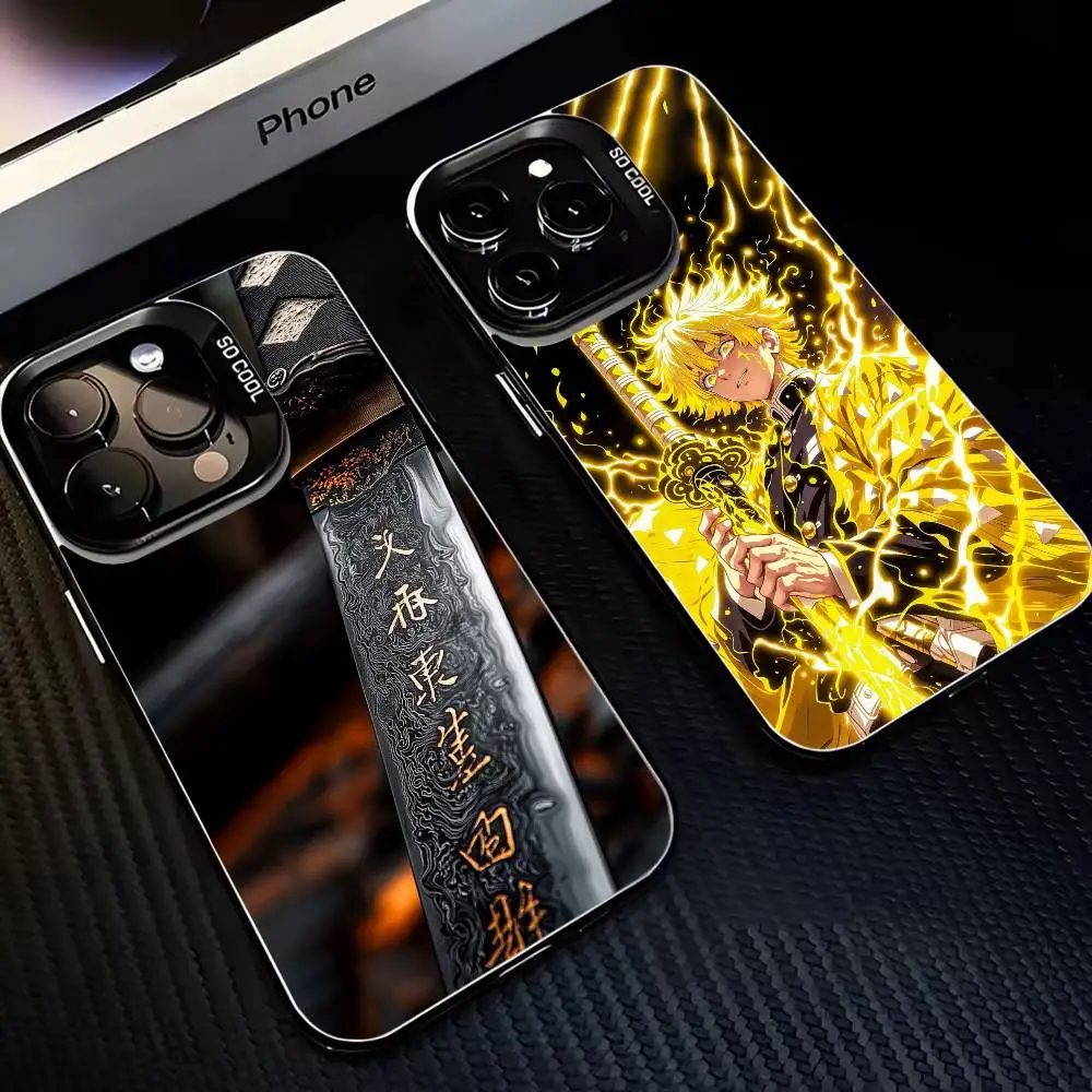 

d-Douma DemonS-s Slayer Phone Case For iPhone17,16,15,14,13,12,11 Plus,Pro Max Black Matte Shockproof Cover